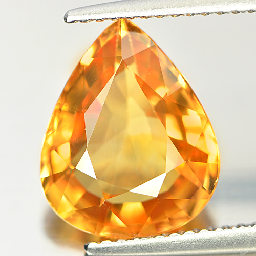 Certified Yellow Sapphire 5.35 Ct. Clean Pear 10.16 x 12.44 Mm. Natural Thailand