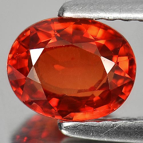 Orange Red Songea Sapphire 1.09 Ct VVS Oval Shape 6.7 x 5.5 Mm. Natural Gemstone