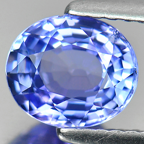 Certified 1.32 ct. Clean Oval Violetish Blue TANZANITE