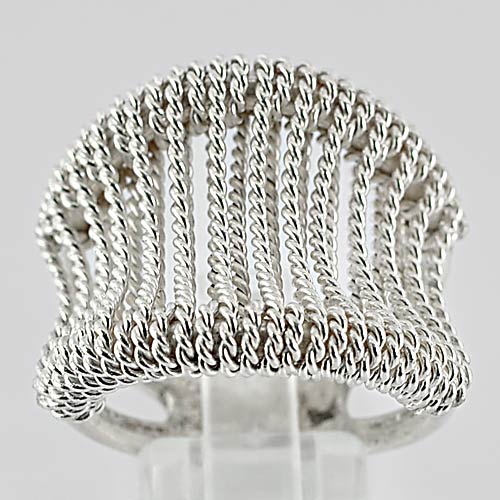13.66 G. Beauteous 70 Sterling Silver Jewelry Ring Size 8