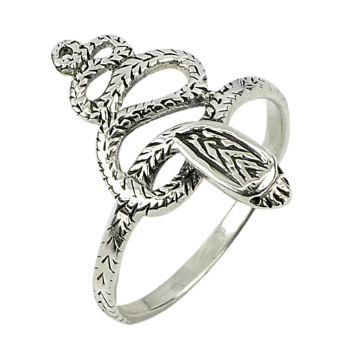 2.60 G. Real 925 Sterling Silver Jewelry Snake Wrap Ring Size 8.5