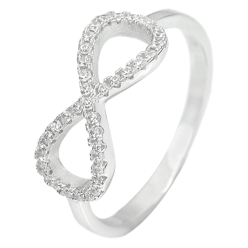 2.04 G. Round Shape White CZ Real 925 Sterling Silver Jewelry Ring Size 8.5