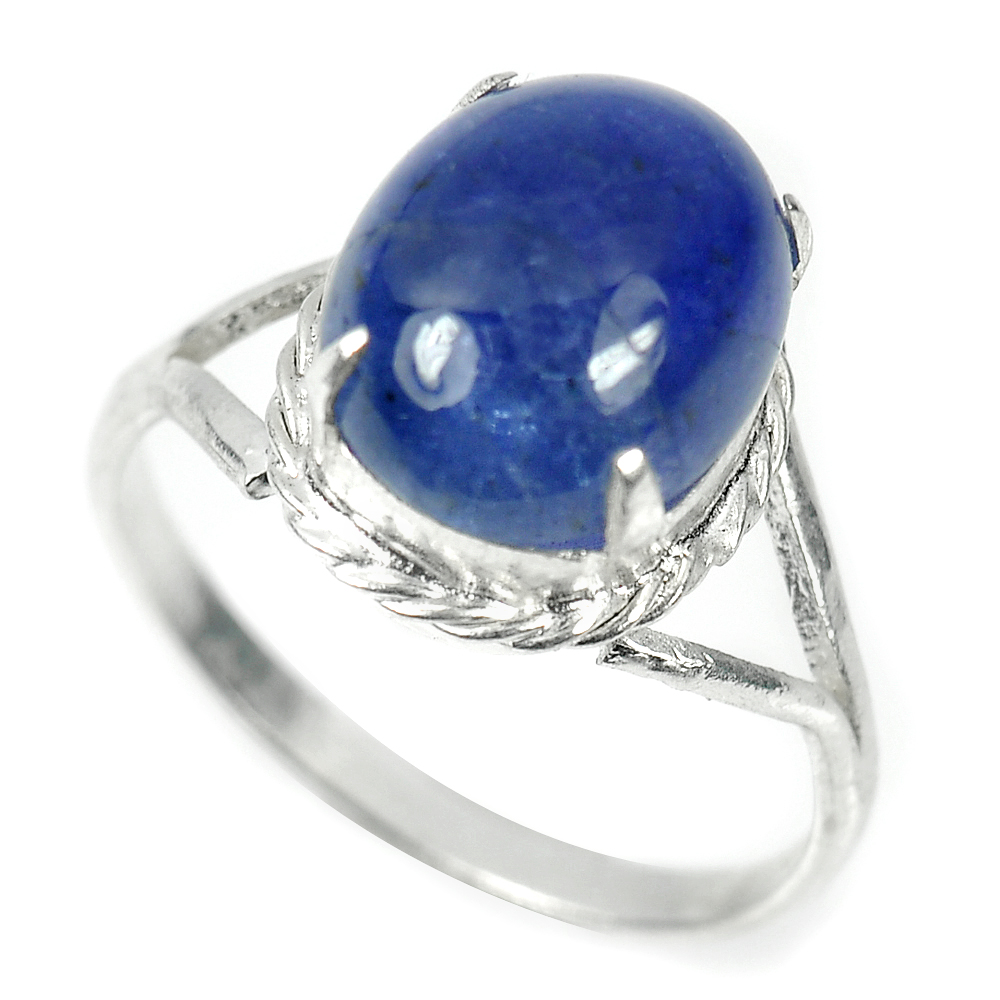 3.87 G. 925 Sterling Silver Ring Size 7.5 Natural Gemstone Blue Tanzanite