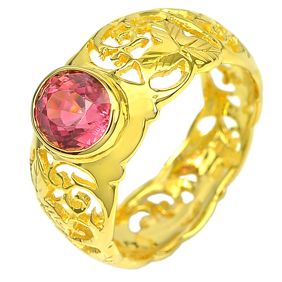 1.60 ct. Clean Natural Pink Tourmaline 14K Solid Gold Ring