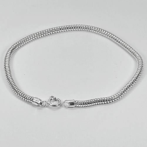 5.78 G. Real 925 Sterling Silver Jewelry Bracelet Length 7.5 Wide Size 3 x 3 Mm.
