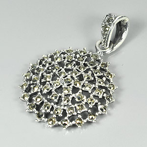 3.24 G. Nice Black Marcasite 925 Silver Jewelry Pendent