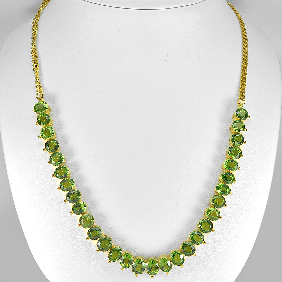 164.00 Ct. Clean Natural Green Peridot Nickel Necklace