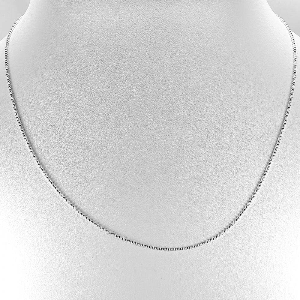 925 Sterling Silver Jewelry Lovely Chain Necklace 1.2 mm. Length 18 Inch.