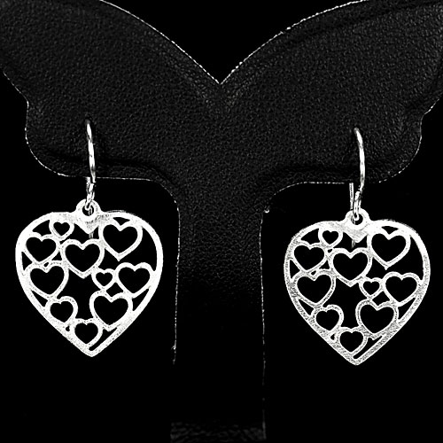 1 Pc./ $ 8.89 Wholesale Natural 925 Sterling Silver Jewelry Earrings Heart Shape