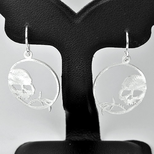 1 Pc. /$16.99 Wholesale Natural 925 Sterling Silver Jewelry Earrings Skull Shape