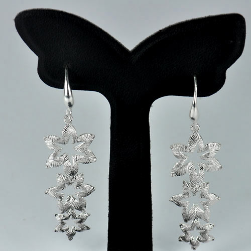 1 Pc. /$25.99 Wholesale 925 Sterling Silver Jewelry Flowers Dangle Hook Earrings