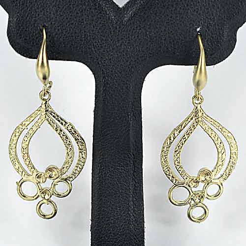 1 Pc. / $ 6.52 Wholesale Beauteous 70 Sterling Yellow Silver Jewelry Earrings