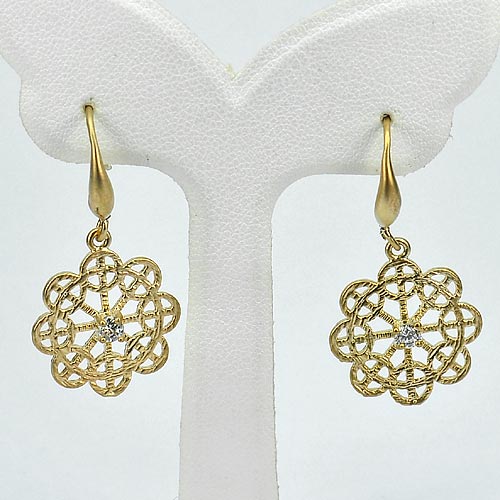 1 Pc. / $ 6.16 Wholesale Attractive 70 Sterling Yellow Silver Jewelry Earrings
