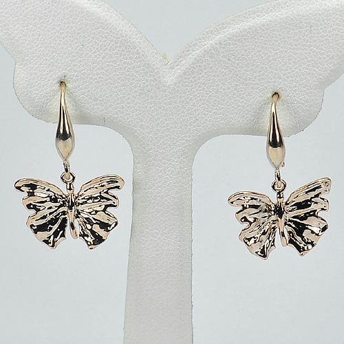 2.81 G. Real 70 Sterling Silver Rose Gold Plated Jewelry Earrings