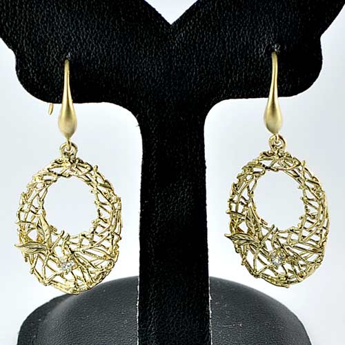 1 Pc. / $ 7.20 Wholesale Alluring 70 Sterling Yellow Silver Jewelry Earrings