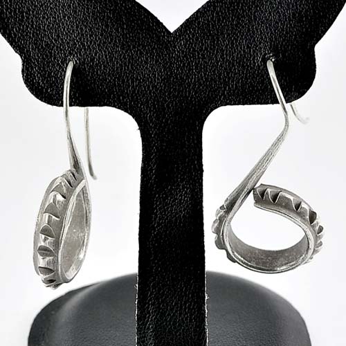 10.89 G. Delightful Real 925 Sterling Silver Jewelry Earrings Whorl