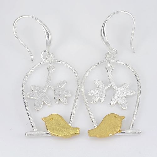 4.87 G. Lovely Design Bird 925 Sterling Silver Jewelry Earrings