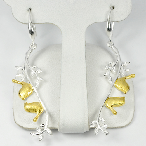 4.86 G. Charming Design Bird 925 Sterling Silver Earrings