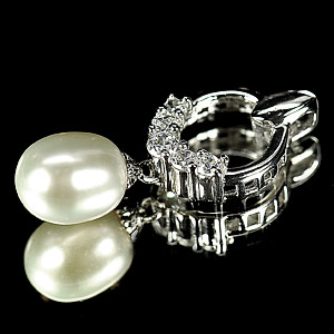 1.88 G. New Design Natural White Pearl Jewelry Sterling Silver Pendent