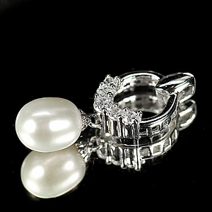 1.89 G. Natural White Pearl Jewelry Sterling Silver Pendent