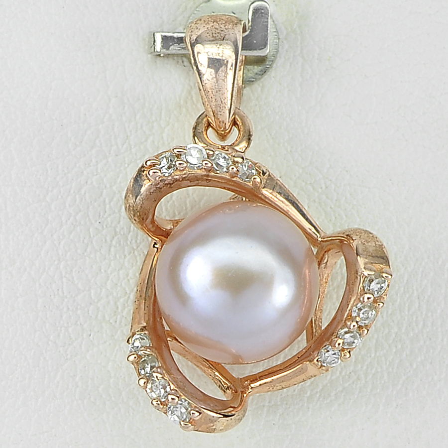 2.63 G. Alluring Jewelry Copper Silver Orangish Purple Pearl Pendant