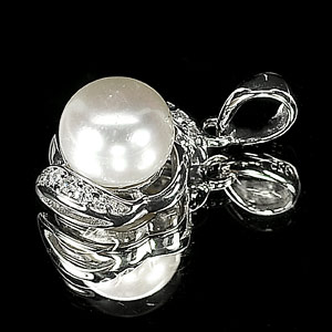 2.25 G. New Design Jewelry Sterling Silver White Pearl Pendant