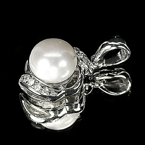 2.28 G. New Design Jewelry Sterling Silver White Pearl Pendant