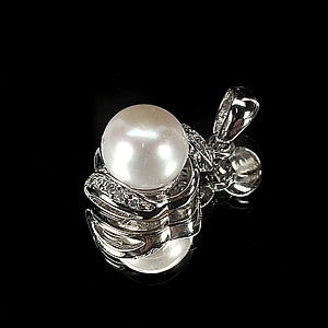 2.30 G. Attractive Natural White Pearl Jewelry Sterling Silver Pendent