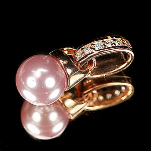 2.07 G. Beautiful Jewelry Copper Silver Pinkish Purple Pearl Pendent