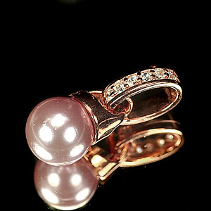 2.10 G. Matey Jewelry Copper Silver Pinkish Purple Pearl Pendent