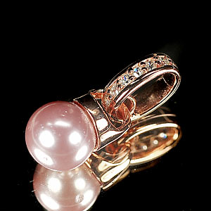 2.14 G. Ravishing Jewelry Copper Silver Pinkish Purple Pearl Pendent