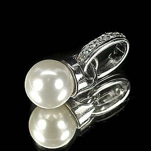2.17 G. Alluring Natural White Pearl Jewelry Sterling Silver Pendent