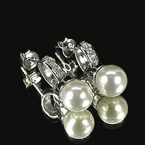 4.57 G. Attractive Natural White Pearl Jewelry Sterling Silver Earring