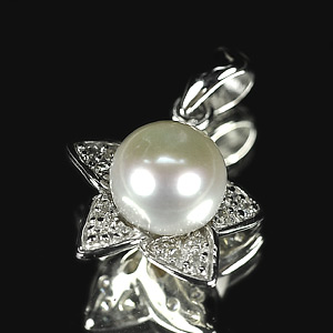 2.71 G. New Design Natural White Pearl Jewelry Sterling Silver Pendent