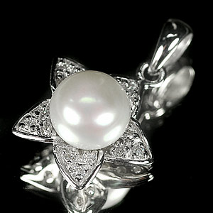 2.77 G. New Design Natural White Pearl Jewelry Sterling Silver Pendent