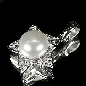 2.73 G. Beautiful Natural White Pearl Jewelry Sterling Silver Pendent