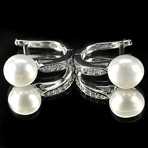 4.25 G. New Design Natural White Pearl Jewelry Sterling Silver Earring