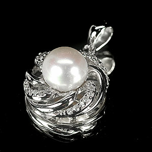 3.36 G. New Design Natural White Pearl Jewelry Sterling Silver Pendent
