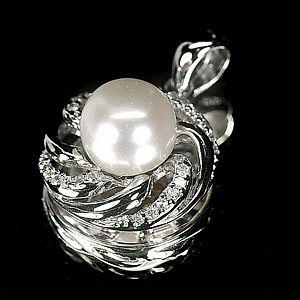 3.37 G. New Design Natural White Pearl Jewelry Sterling Silver Pendent
