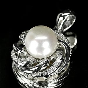 3.36 G. New Design Natural White Pearl Jewelry Sterling Silver Pendent