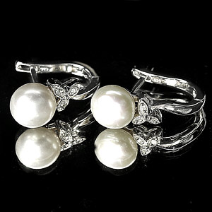 4.99 G. Attractive Natural White Pearl Jewelry Sterling Silver Earring