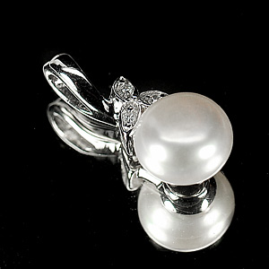 1.90 G. New Design Natural White Pearl Jewelry Sterling Silver Pendent
