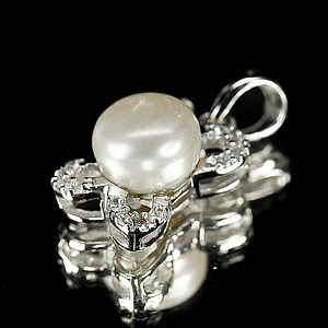 2.53 G. Alluring Natural White Pearl Jewelry Sterling Silver Pendent