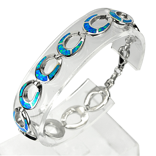 17.38 G. Real 925 Sterling Silver Jewelry Bracelet Length 7 Inch.