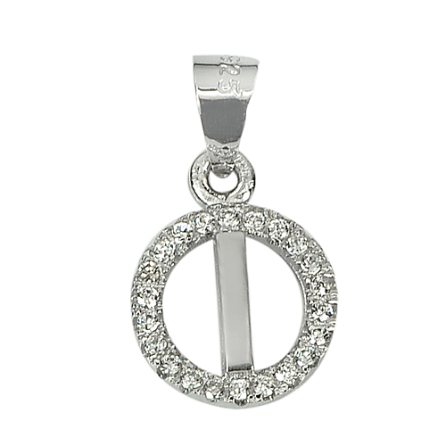 2.68 G. 3 Pcs.Wholesale Circle Design With CZ Real 925 Sterling Silver Pendant