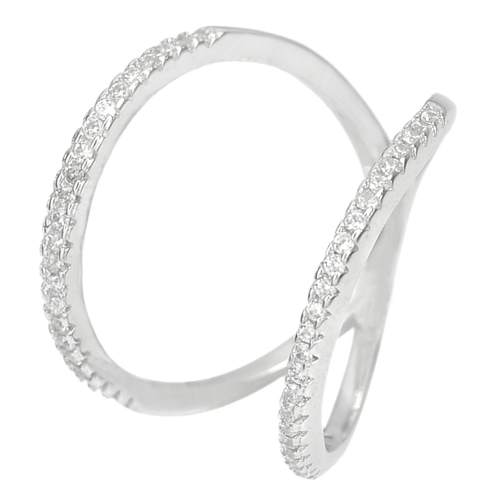 2.88 G. Good Round White CZ Real 925 Sterling Silver Jewelry Ring Size 7
