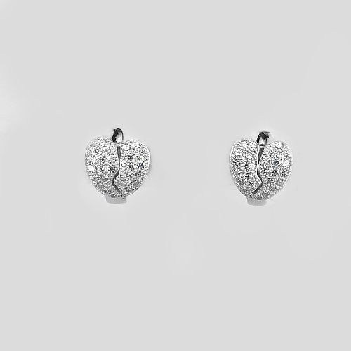 925 Sterling Silver Jewelry Loop Earrings Lovely Design