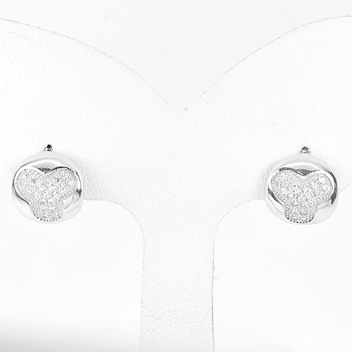 1 Pair 925 Sterling Silver Jewelry Loop Earrings Lovely Design