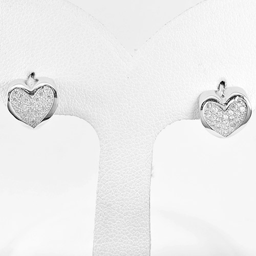 Heart Design 925 Sterling Silver Jewelry Loop Earrings