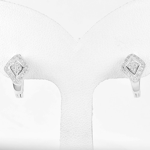1 Pair 925 Sterling Silver Jewelry Loop Earrings Good Design